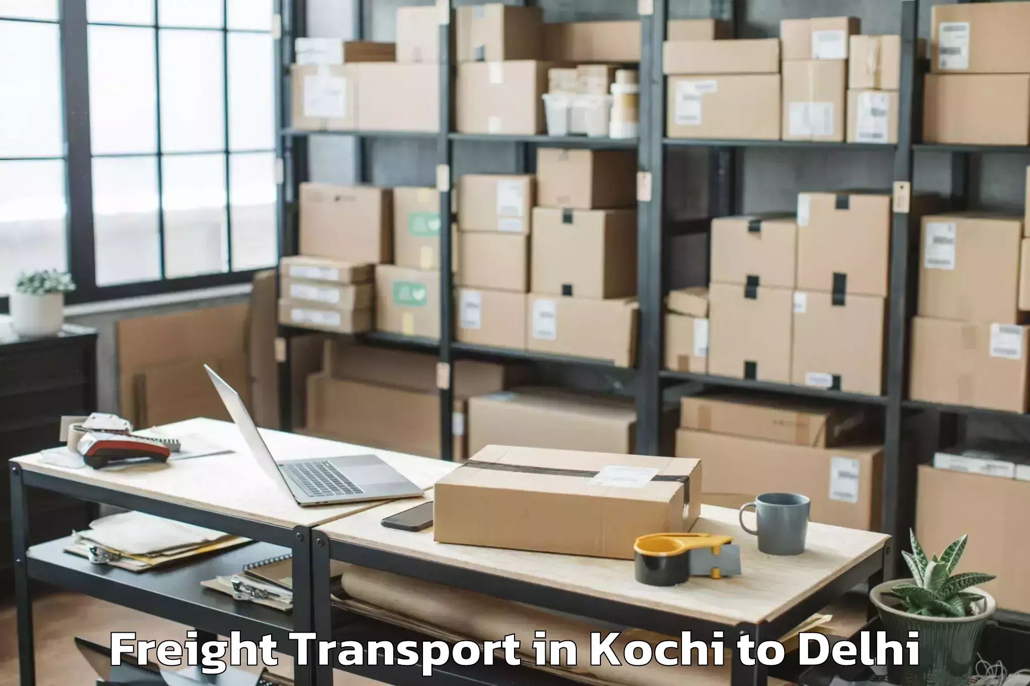 Hassle-Free Kochi to Dlf Promenade Mall Freight Transport